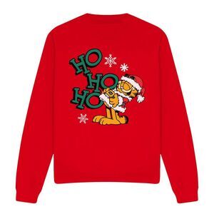 Garfield Unisex Adult Ho Ho Ho Christmas Sweatshirt / Red
